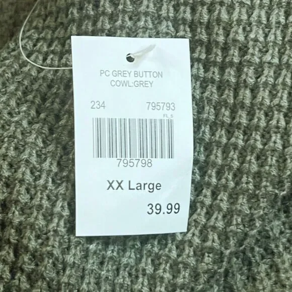 Kate & Sam Sweater Women XXL Olive Green Cowlneck Athleisure Wrap Minimalist Top - Picture 13 of 13